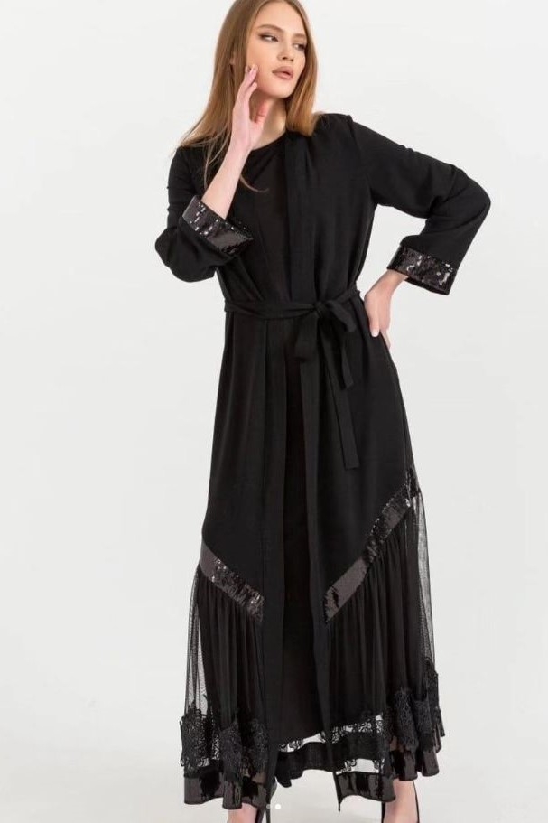 Zancel Dantel Detaylı Abaya 