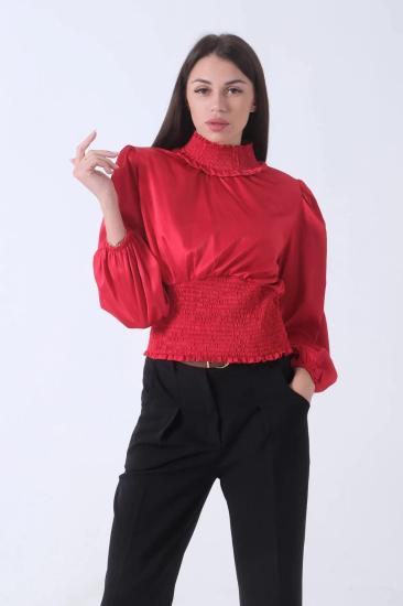 Bg Kırmızı Saten Bluz